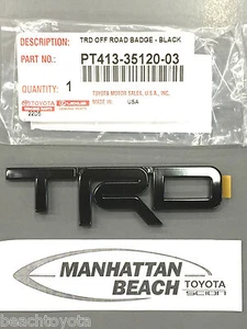 TUNDRA TACOMA 4RUNNER TRD Black Painted Metal Emblem - OEM NEW! PT413-35120-03 - Picture 1 of 1