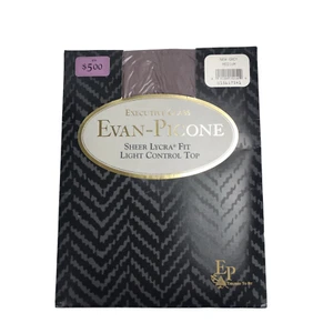 Vintage Evan Picone Pantyhose Sheer Gray Control Top Executive Class 90s - Picture 1 of 9