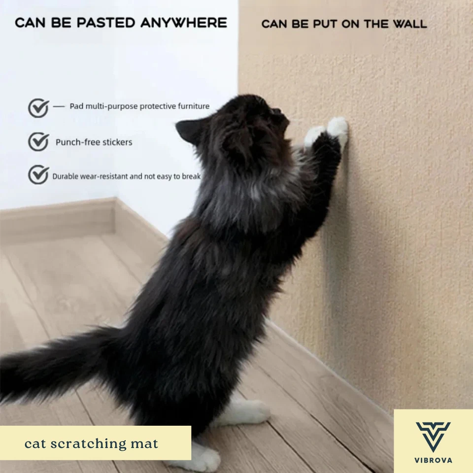 Cat Scratching Mat | Self-Adhesive Carpet Pad for Sofa & Wall Protection - Image 1 of 4