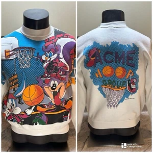 Vintage 1993 Looney Tunes Tiny Toons Crewneck Sweatshirt Size L All Over Print - Picture 1 of 9