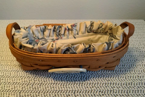 Longenberger Lavender Booking Basket With Herbal Garden Fabric Cover