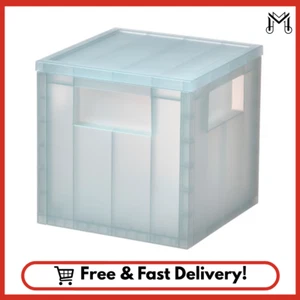 Plastic Storage Boxes Lids Stackable Clear Box Home Office Container 16.5x16.5cm - Picture 1 of 6