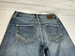 BKE Derek Jean Shorts Mens 33 Blue Straight 14" Bermuda Denim Jorts Thick Stitch - Picture 1 of 12