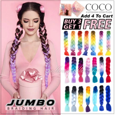 JUMBO Braiding Hair 60cm Hair Extensions Synthetic Fiber Crochet Braid Kanekalon - image 1 of 4
