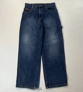 Y2k 200s Southpole Red tab Baggy Wide Blue Jeans Sz 14 Hip Hop Loose - Picture 1 of 13