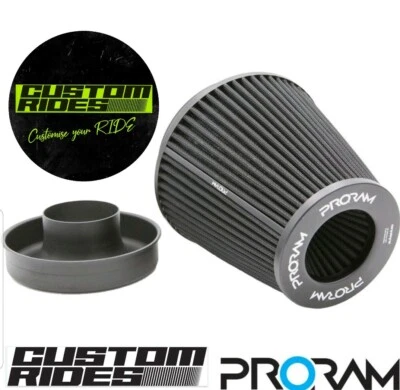 Large PRORAM Cone Air Filter & 80mm Aluminium Trumpet for FORD FOCUS MK2 ST/RS