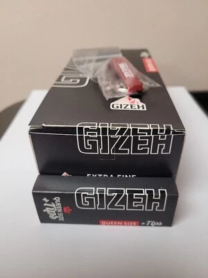 Gizeh Queen Size+ Tips Papier 26 x 50 Blatt 1 1/4 Format extra fine + Goody