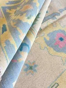 10X14 Beige, Blue Oushak rug muted multi size 8x10/9x12/10x14 Hand-knotted Rugs - Picture 1 of 10