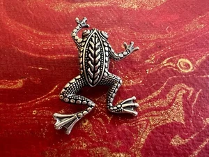 SPECTACULAR STERLING 925 FROG PIN 2 1/4 inches - Picture 1 of 6