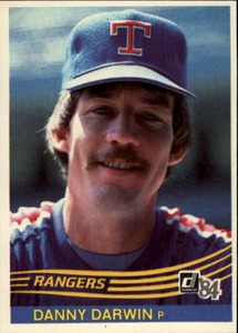 1984 Donruss Texas Rangers Baseball Card #544 Danny Darwin