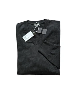 Herren V Kragen Stillvoller Feinstrick Pullover 100% Extrafine Merino 5 Farben - Picture 1 of 22