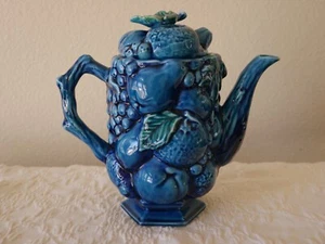 Inarco Japan Mood Indigo Blue Pitcher Coffee Tea Pot E-2430 Vintage - Picture 1 of 11