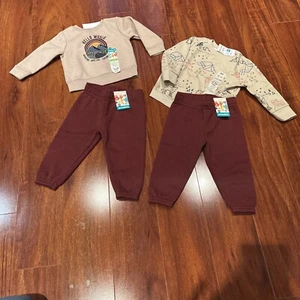 Garanimals Boys 4 Pc Set 6-9 Months Top Pants & Joggers NWT - Picture 1 of 9
