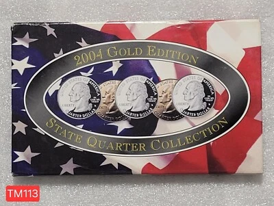 2004 State Quarter Collection - Gold Edition - CSN 5-Coin Gold-Plated TM113 - Image 1 of 3