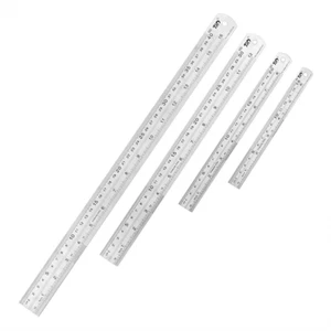 Metal Stainless Steel Straight Edge Ruler Set of 4 (6/8/12/16 Inch) - Picture 1 of 12