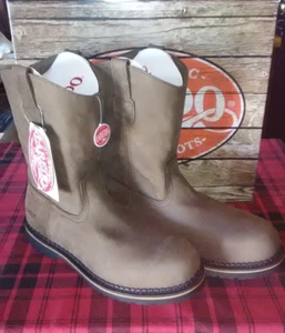 Botas de trabajo para hombre Laredo talla 13 M marrón Ruf Rider punta suave 11" NST 68144 - Imagen 1 de 6