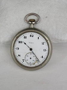 Reloj Bolsillo Elgin Vintage Silverode USA Philadel para Piezas COMO ESTÁ - Imagen 1 de 10