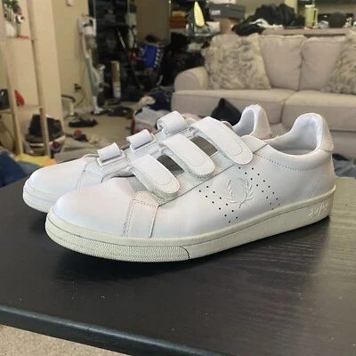 Fred Perry Tennis Shoes Men’s 10 White Leather Casual B721 Loop Strap Sneakers - Image 1 of 4