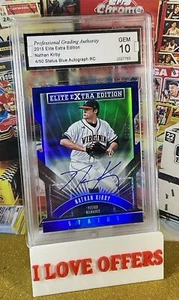 4/50 2015 ELITE EXTRA STATUS BLUE NATHAN KIRBY RC AUTO REFRACTOR PGA 10 READ - Picture 1 of 4