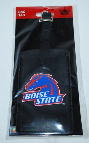 Boise State Broncos Black Luggage / Bag Tag NEW Aminco Sealed Original Packaging Cover