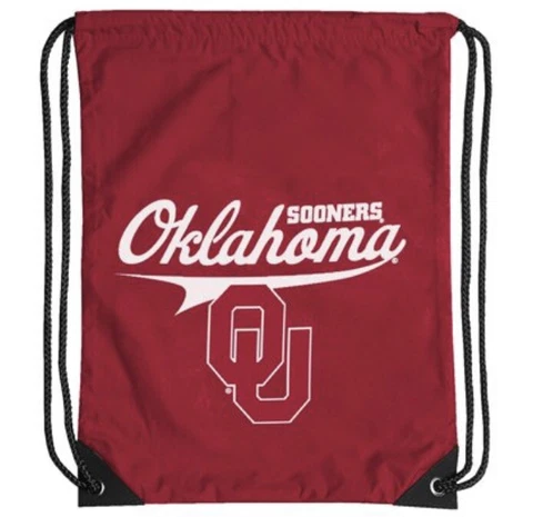 Oklahoma University Sooners OU Backpack Cinch Sack Backsack Drawstring Bag Cover