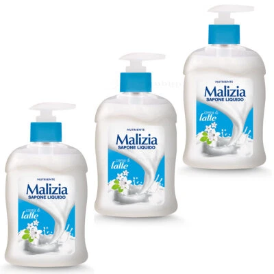 MALIZIA ITALY MALIZIA MILCH - Crema di Latte Flüssigseife 3x 300ml Spender