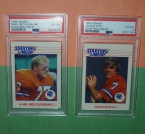 1988 JOHN ELWAY and KARL MECKLENBURG Kenner Starting Lineup PSA 6 Denver Broncos - Picture 1 of 2