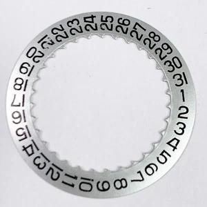 Calendar Day Date Dial Disc 24.66mm Silver Black Number Watch Part Watchmakers - Picture 1 of 9