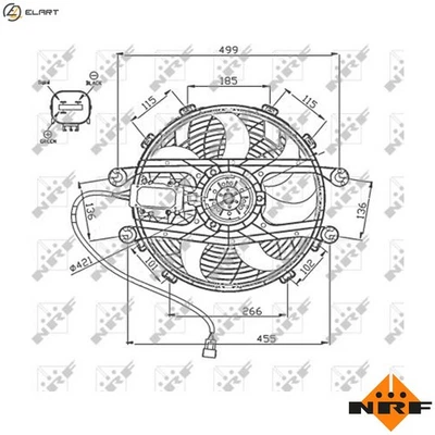 FAN ENGINE COOLING 47747 FOR M47 D20 2.0L M47 D20 2.0L 4cyl M57 D30 3.0L 6cyl - Image 1 of 4