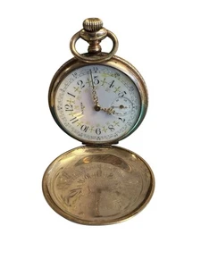 Elgin Taschenuhr 6s 7j Grade 206 14k G Filled 20Jr verziertes Jägergehäuse läuft - Bild 1 von 7