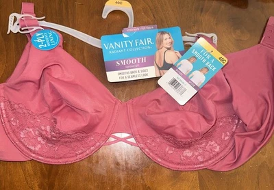 Sujetador con aros Vanity Fair radiante cobertura completa suavizante para mujer talla 40C Foto 1 de 4