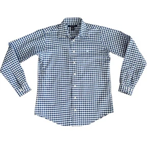 Brooks Brothers Fleece Boys Blue Gingham Button Down Non iron Shirt Size Large - Picture 1 of 11