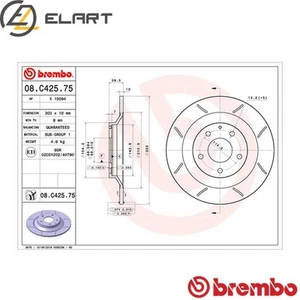 2x BRAKE DISC 08.C425.75 FOR MAZDA MX-30 CX-5/Van CX-30 N8Y1 0.8L 1cyl MX-30 - Picture 1 of 9