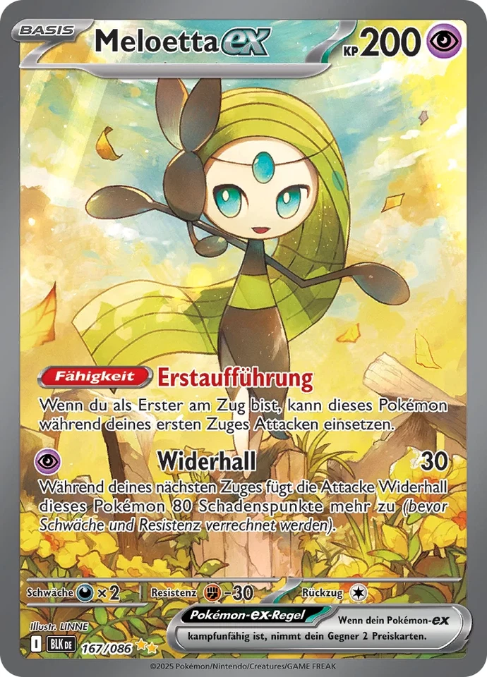 Pokemon Schwarze Blitze Meloetta ex SIR 167/086 Near Mint deutsch - Bild 1 von 1