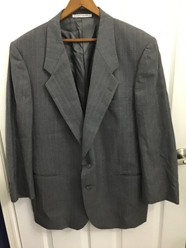SAINT LAURENT (YSL) Vintage Blazer uomo Yves Saint Laurent grigio 100% lana Francia 40R