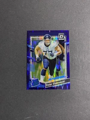 2023 Donruss Optic Peter Skoronski Purple Shock Rookie Card #296 - Image 1 of 2