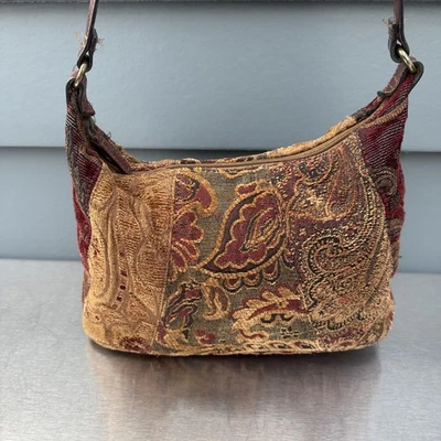 Bolso de Hombro Cartera Paisley Tapiz Marrón Vintage Fossil.  #75082 Foto 1 de 4