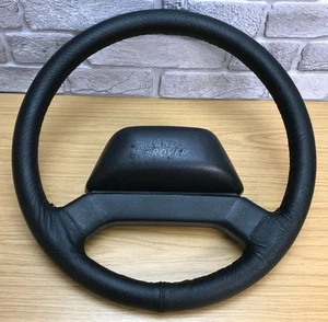 Genuine Land Rover Defender steering wheel, 36 SPLINE black leather XS type. 3B - Picture 1 of 14