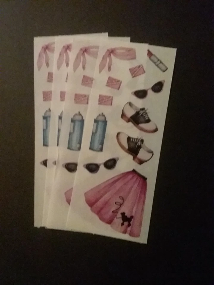 Creative Memories ~ Лот из четырех студийных наклеек ~ 2 «x 5» юбка пуделя - Изображение 1 из 1