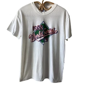 Vintage 1988 World Series Baseball MLB T Shirt 80's Distressed 5050 Dodgers A’s - Picture 1 of 10