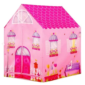 Flower House Princess Castle Girls City Garden Pink Palace Play Tent Kids Pla... - Picture 1 of 4