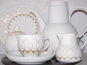 Kaffeeservice 21 tlg. Lotus Goldsilhouette Rosenthal - Bild 1 von 7