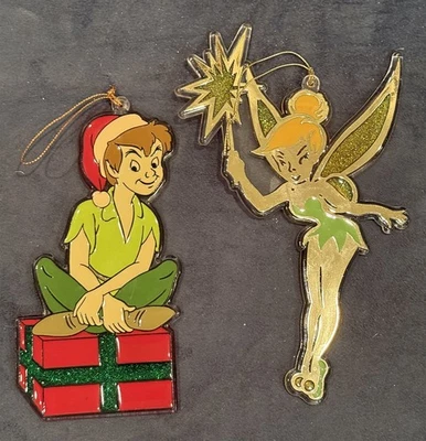Disneyland Grandes Campana de Tinker y Peter Pan Adornos ¡Como Nuevos! Foto 1 de 2