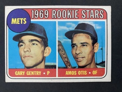 1969 Topps #31 Mets Rookies Gary Gentry/Amos Otis RC Rookie - Image 1 of 4