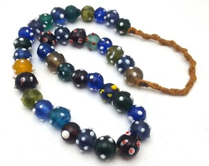 Collar antiguo veneciano lleno de baches estratificado múltiples cuentas de 22" #CP364 - Imagen 1 de 5