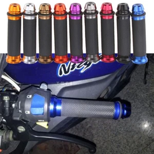 Motorcycle Sportbike 7/8" Handlebar Hand Grips Black/Golden/Red/Silver/Blue/Grey - Picture 1 of 16
