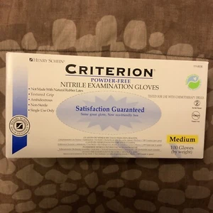 Henry Schein Criterion Powder Free Nitrile Exam Gloves Size Medium 100 Ct - Picture 1 of 7