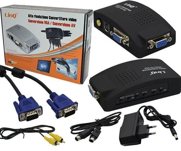 Convertidor Vídeo VGA A Rca Av/S-VIDEO Alta Resolución Linq Video-Vga Con Cable - Imagen 1 de 1