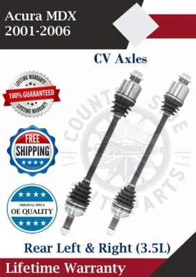New OE Rear Left & Right CV Axle For 2001-2006 Acura MDX 3.5L Lifetime Warranty - Image 1 of 4