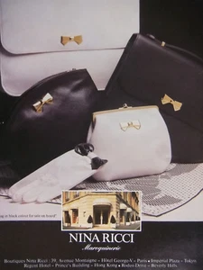 PUBLICITÉ DE PRESSE 1986 NINA RICCI MAROQUINERIE - SACS - Imagen 1 de 1
